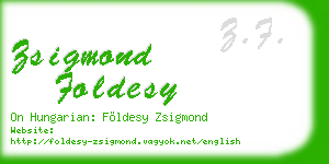 zsigmond foldesy business card